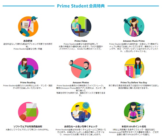 Amazonプライム会員学割特典