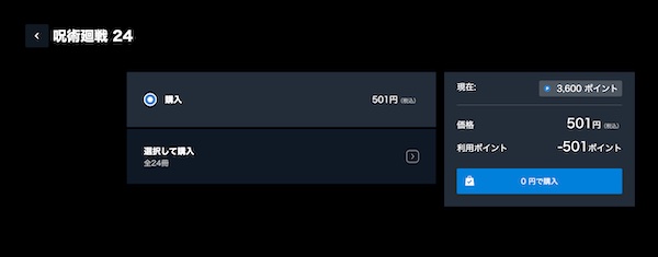 電子書籍の購入画面