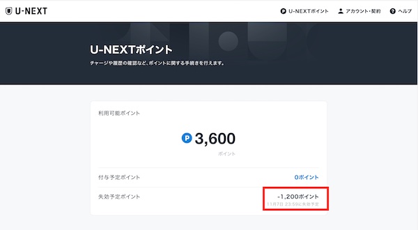 U-NEXTポイント有効期限確認