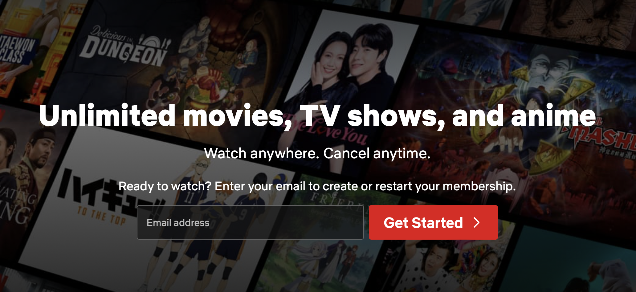 Netflix ホーム画面